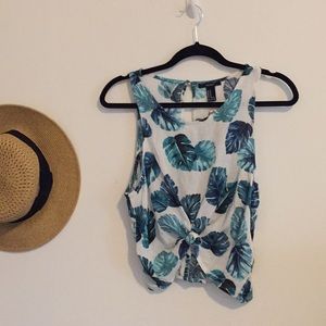 Forever 21 palm leaf tank top